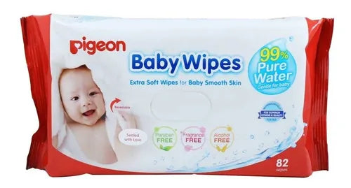 Pigeón Baby Wipes, Toallitas Húmedas, 99% Agua Pura 82 Und