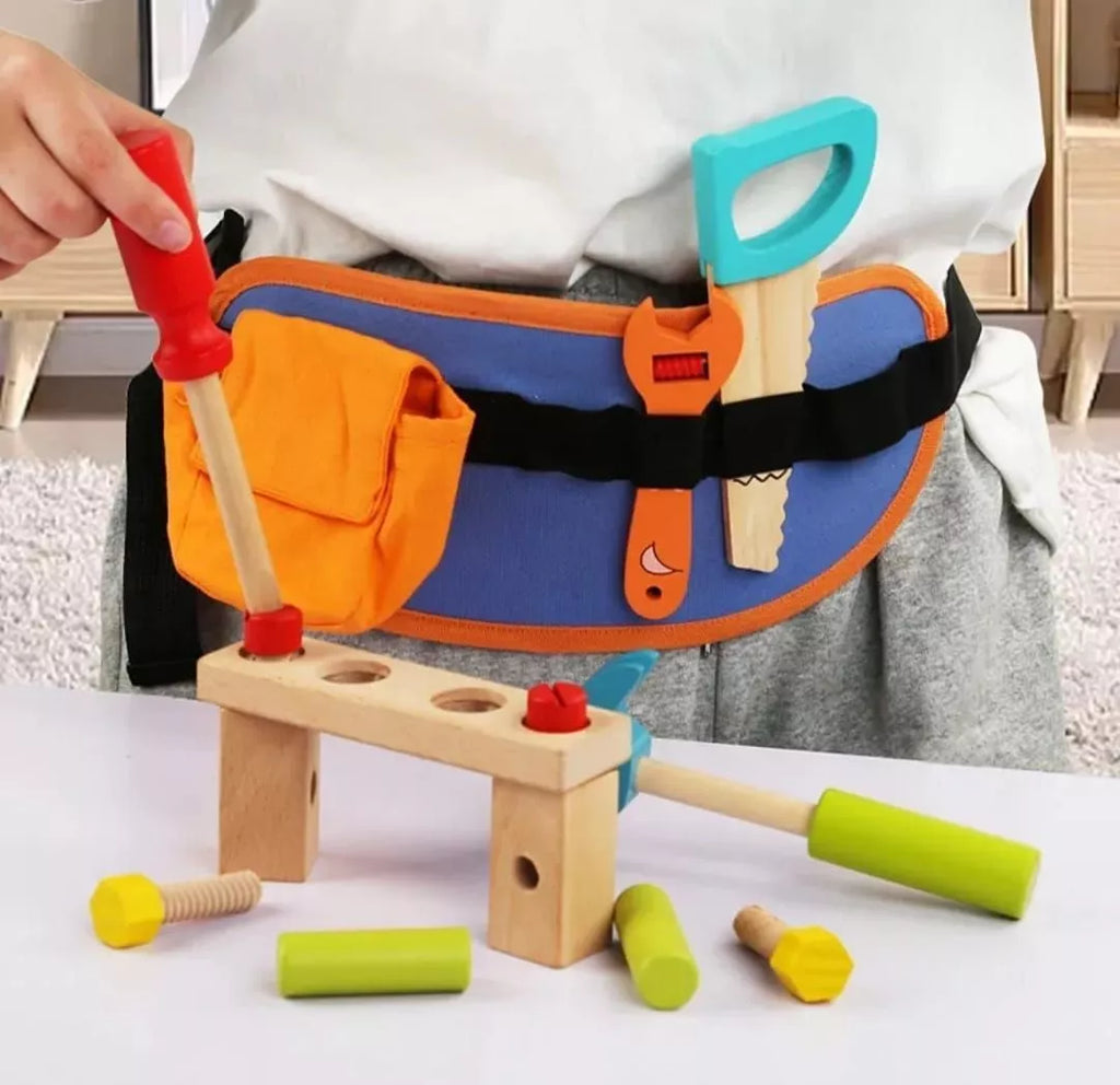 Juego Didáctico Cinturón De Herramientas Madera Niños