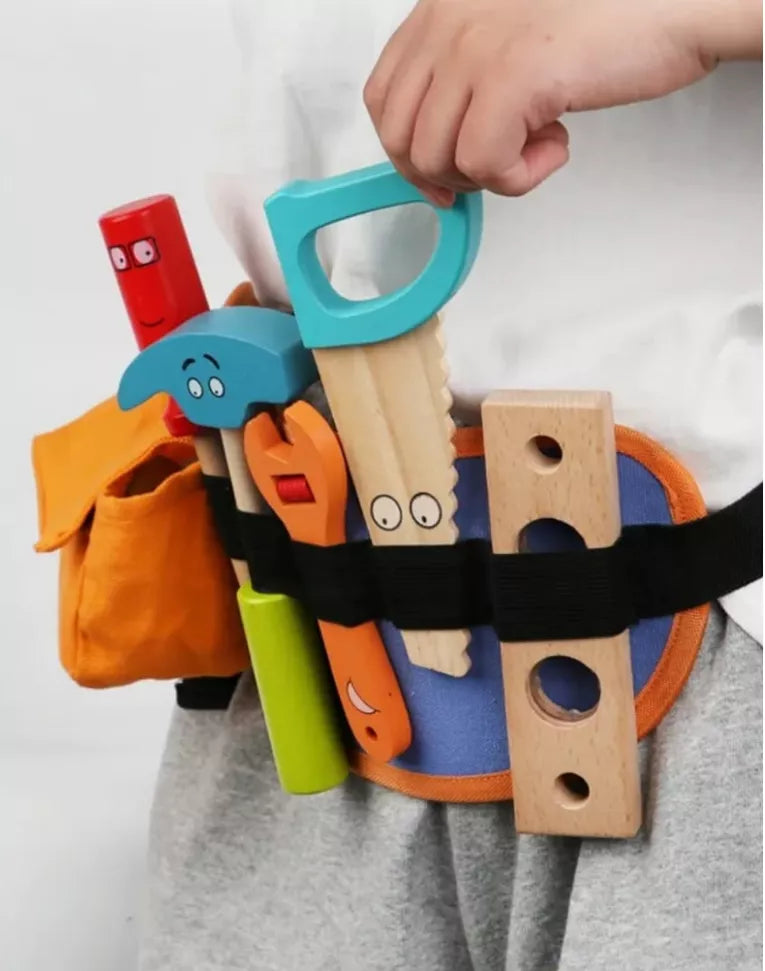 Juego Didáctico Cinturón De Herramientas Madera Niños