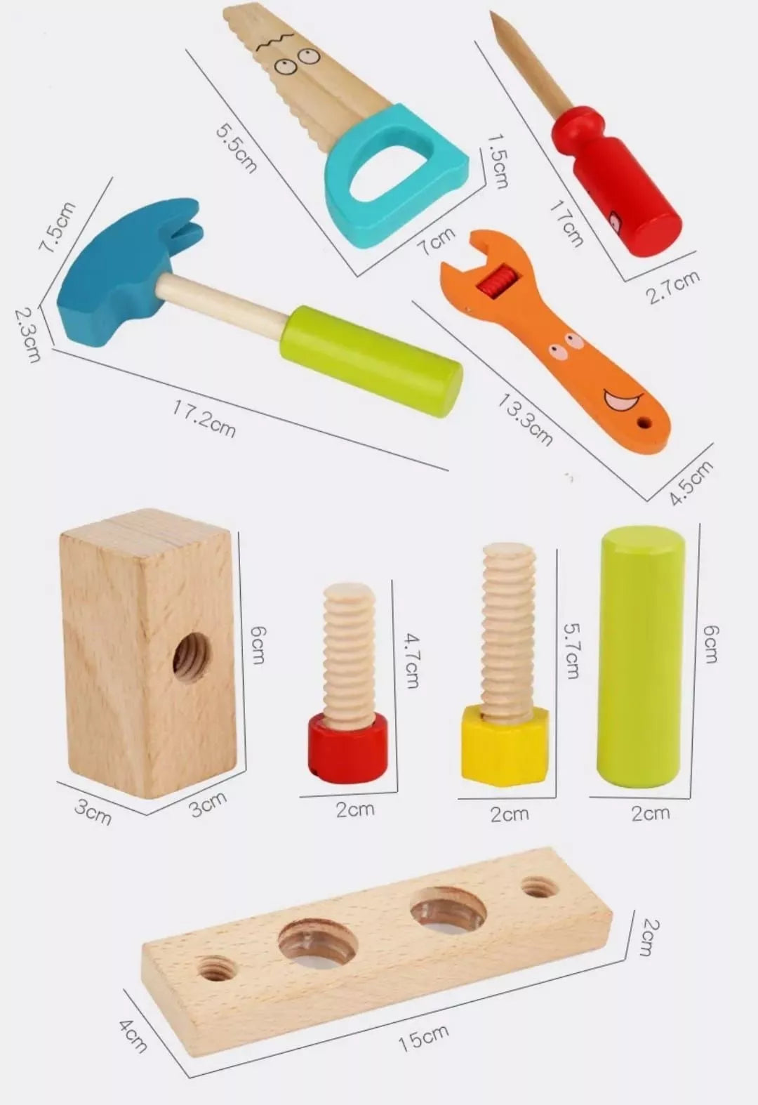 Juego Didáctico Cinturón De Herramientas Madera Niños