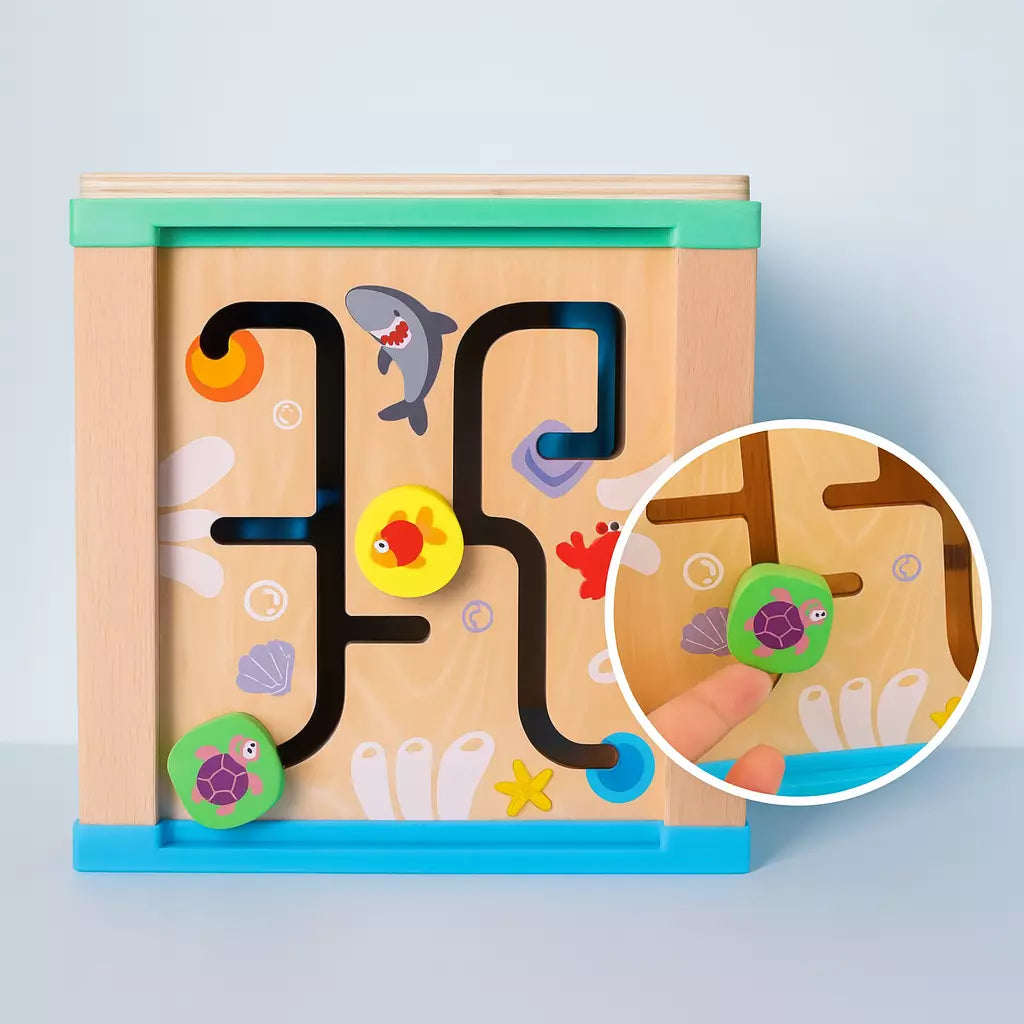 Cubo Didáctico de Madera Multifuncional Juego Educativo Montessori
