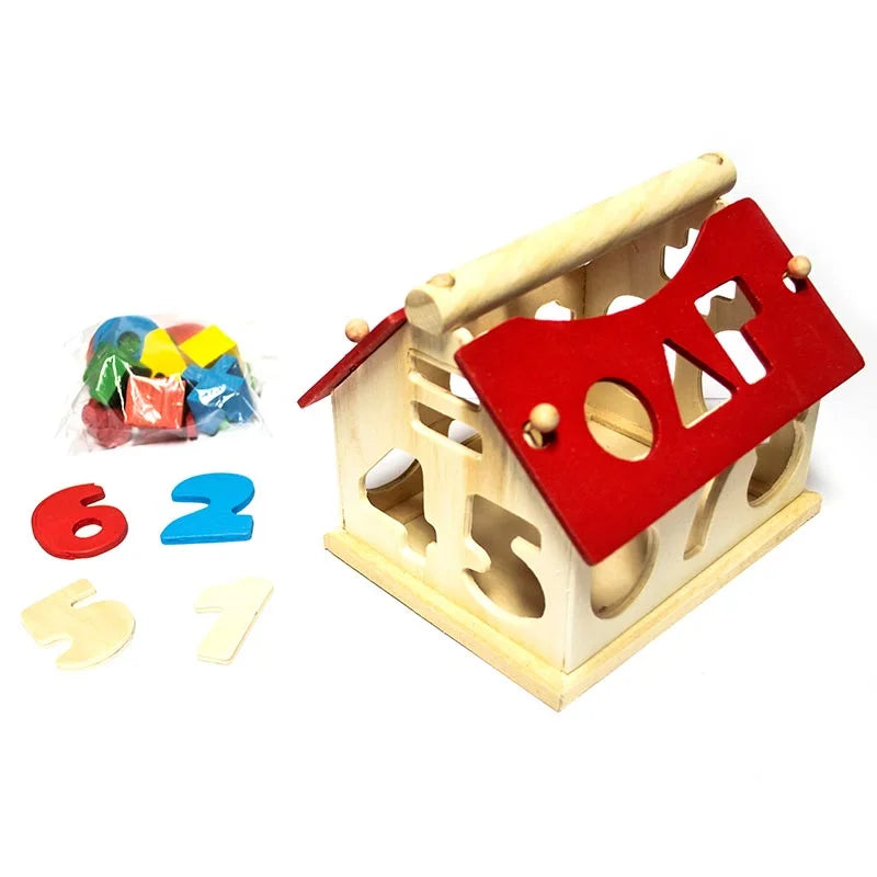 Casa De Encaje De Madera Números Juego Didáctico